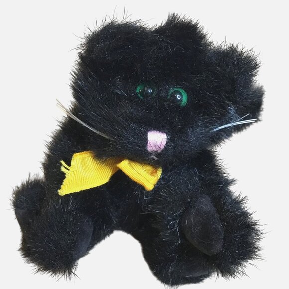 VTG Boyds Jointed Black Kitty Plush Mini Cat Archive Series 4" Collectible 1980s - Picture 1 of 8